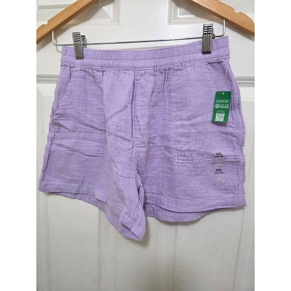 NWT Gap Kids Lavender Pull-On Shorts XXL 14-16 Cotton Blend Elastic Waistband - Picture 2 of 7